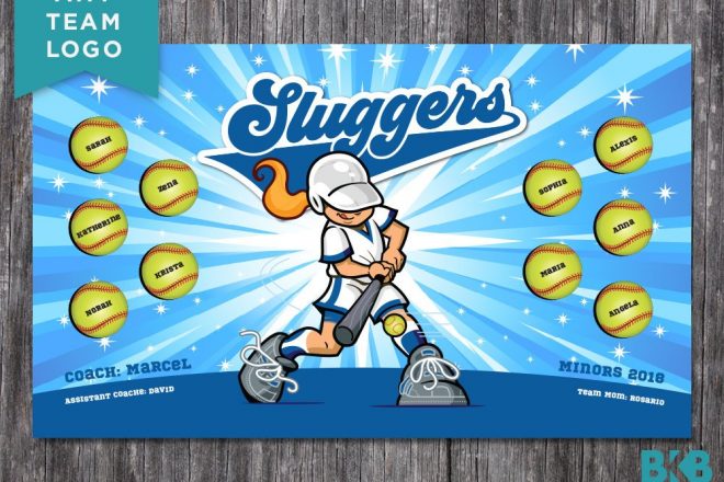 Sluggers (Starburst) – Softball Banner