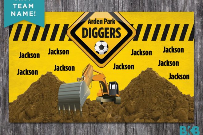 Vinyl Soccer Team Banner, Diggers