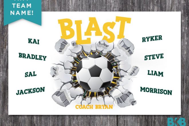Vinyl Soccer Team Banner, Blast