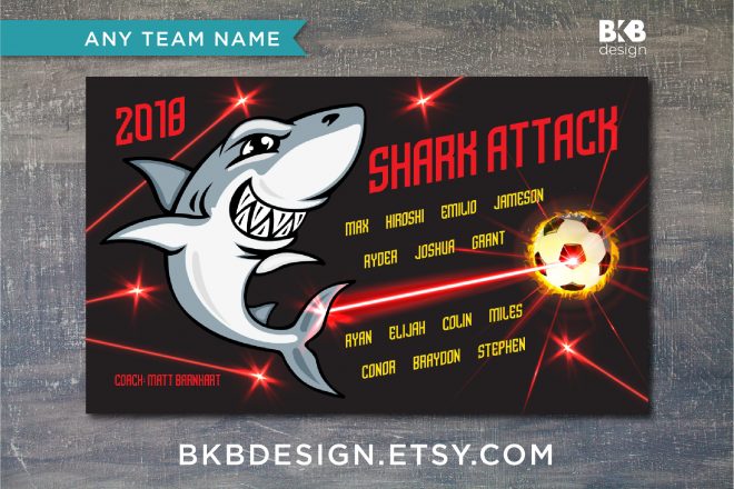 Vinyl Soccer Banner, Sharks