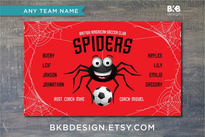 Vinyl Soccer Banner, Spiders