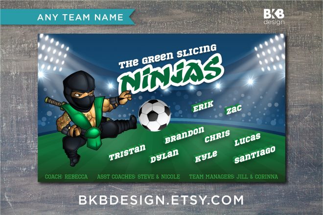 Vinyl Soccer Banner, Ninjas