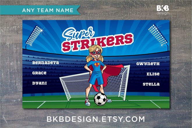 Vinyl Soccer Banner, Super Strikers