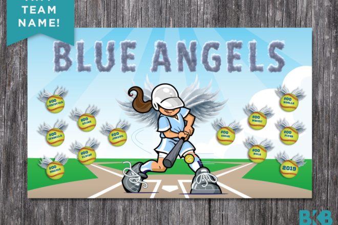 Blue Angels (Wings V.1) – Softball Banner